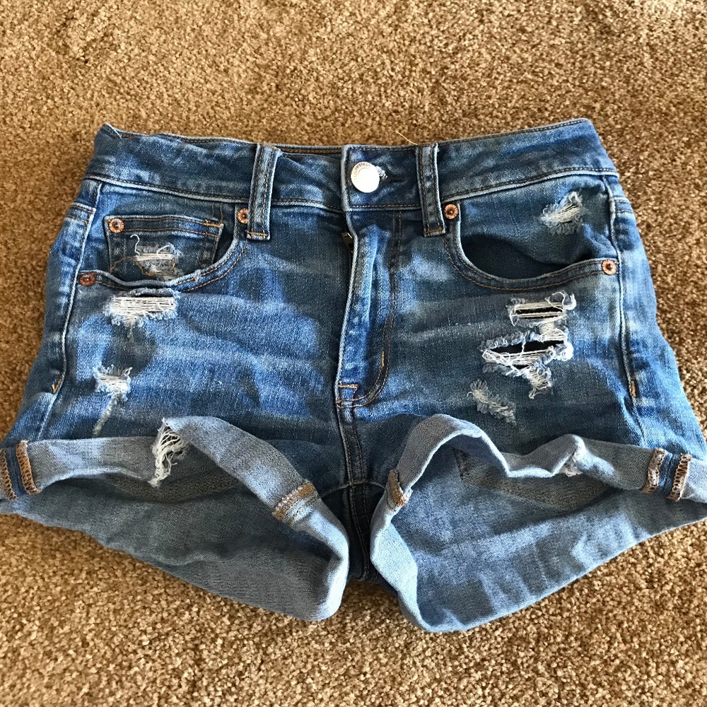 American Eagle Denim Shorts Distressed Size 2